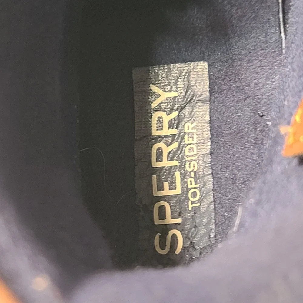 Sperry Saltwater Duck Boots Girls US 4 Navy Brown Waterproof Lace‎ Up Winter
